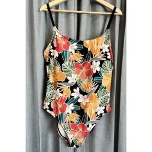 Hurley Tropical print Floral swimsuit one piece size XXLarge UPF 50+